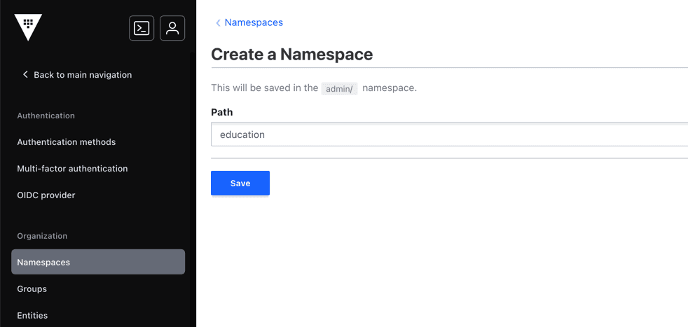 Namespaces create
education