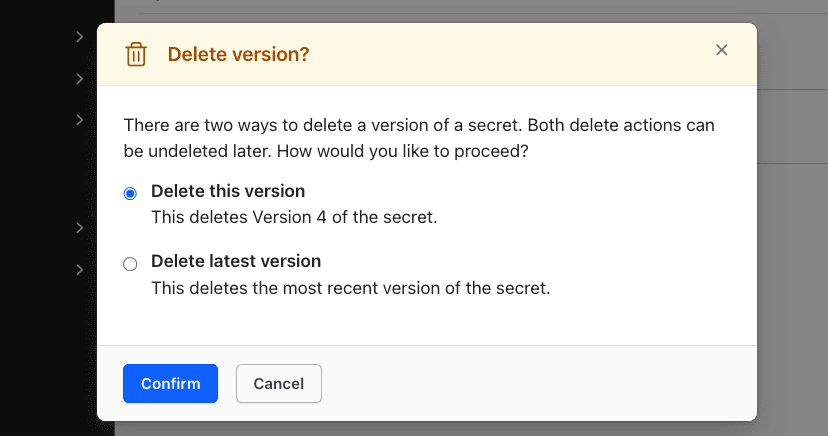 Delete Versions